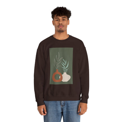 Botanical Minimalist Crewneck Sweatshirt, Cozy Unisex Pullover, Nature-Inspired Gift, Fall Fashion, Comfortable Layering Piece