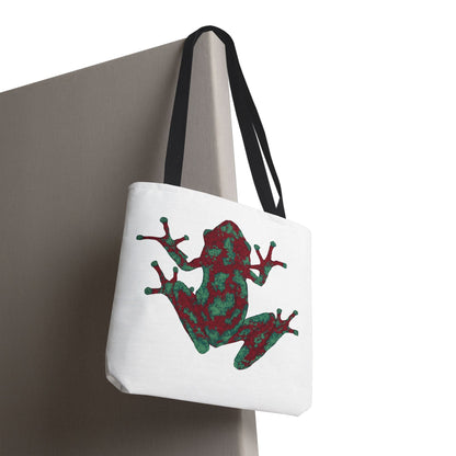 Frog Art Tote Bag, Eco-Friendly Shopping Bag, Nature Lover Gift, Stylish Reusable Tote, Unique Animal Print Purse