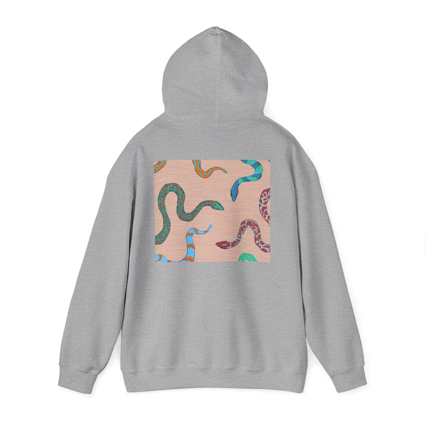 Vibrant Unisex Hoodie with Zen Frog and Snake Design, Cool Gift for Nature Lovers, Casual Wear for All Occasions, Gift for Her, Cool Hoodies
