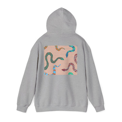 Vibrant Unisex Hoodie with Zen Frog and Snake Design, Cool Gift for Nature Lovers, Casual Wear for All Occasions, Gift for Her, Cool Hoodies