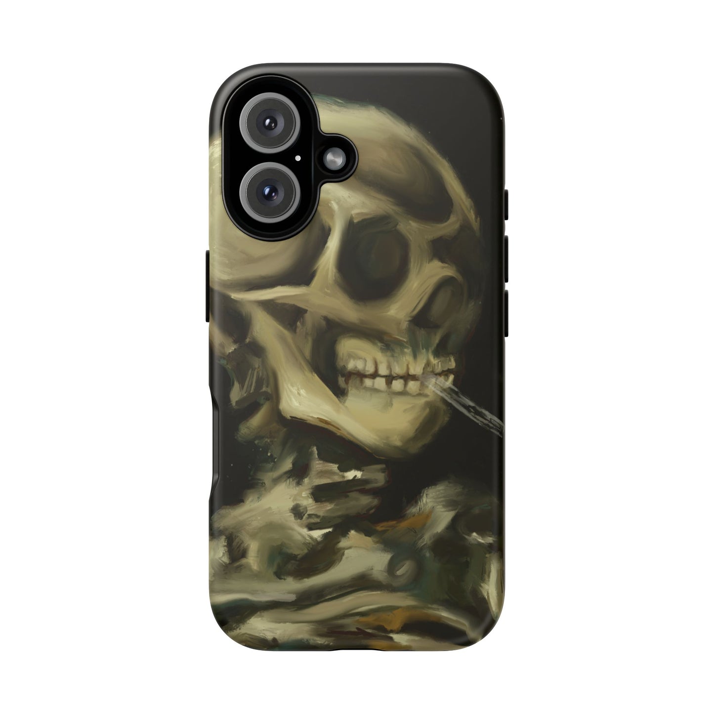 Skull Phone Case - Tough Cases, Macabre Style, Unique Accessories, Perfect for Halloween, Gothic Decor, Edgy Gift Idea | Van Gogh Reimagined, Abstract Twist on  Van Gogh's Skeleton with Burning Cigarette