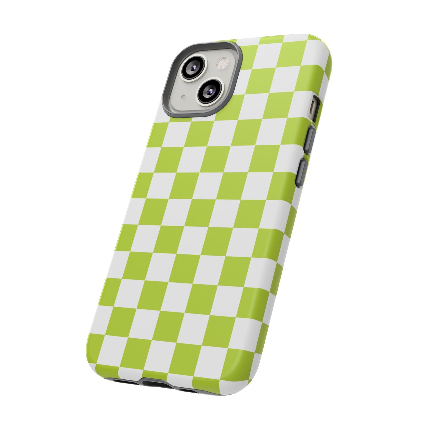 Lively Checker Pattern Phone Case | Tough Cases, Green Checkered Design, Unique Cell Phone Cover, Trendy Accessory, Gift Idea