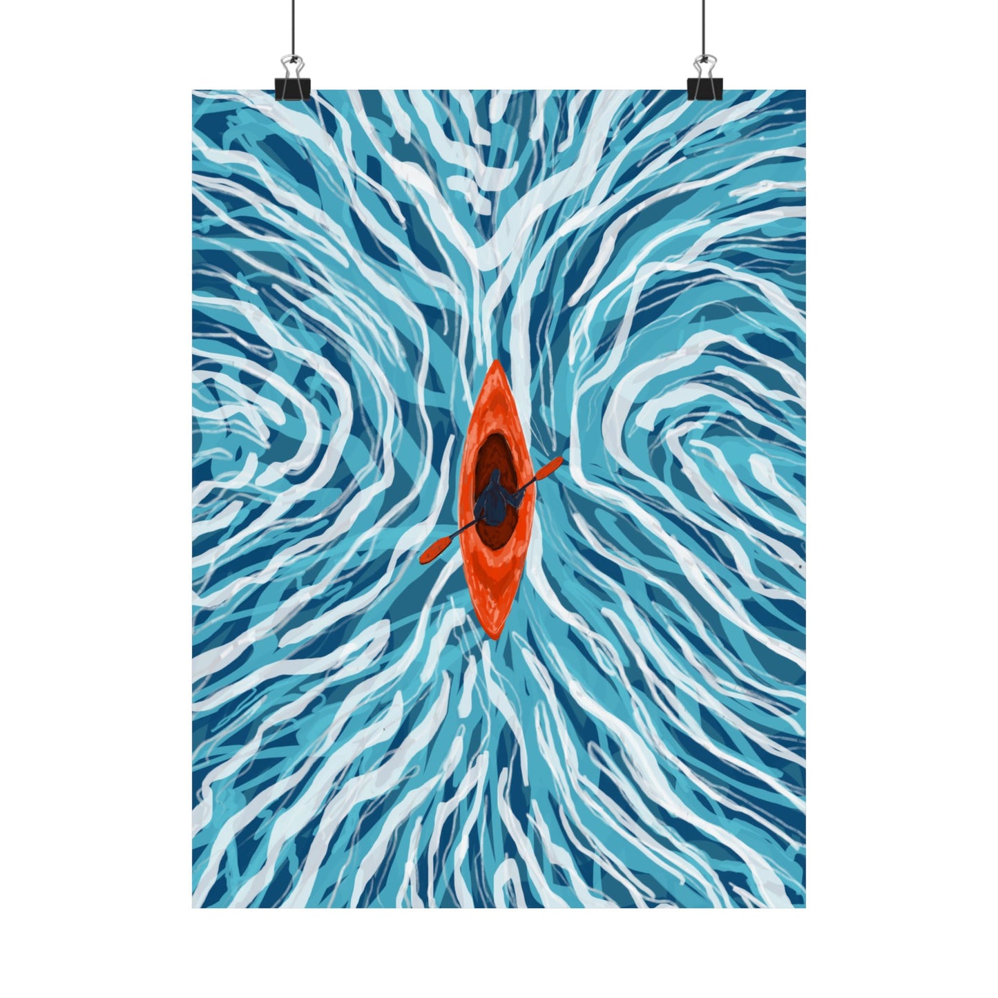 Vibrant Kayaking Poster Print, Adventure Wall Art, Calm Waters Decor, Gift for Outdoor Lovers, Home Office Accent