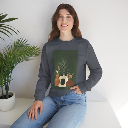 Fall-Inspired Botanical Crewneck Sweatshirt, Cozy Sweatshirt for Women, Warm Unisex Sweater, Autumn Gift,  Plant Lover Apparel