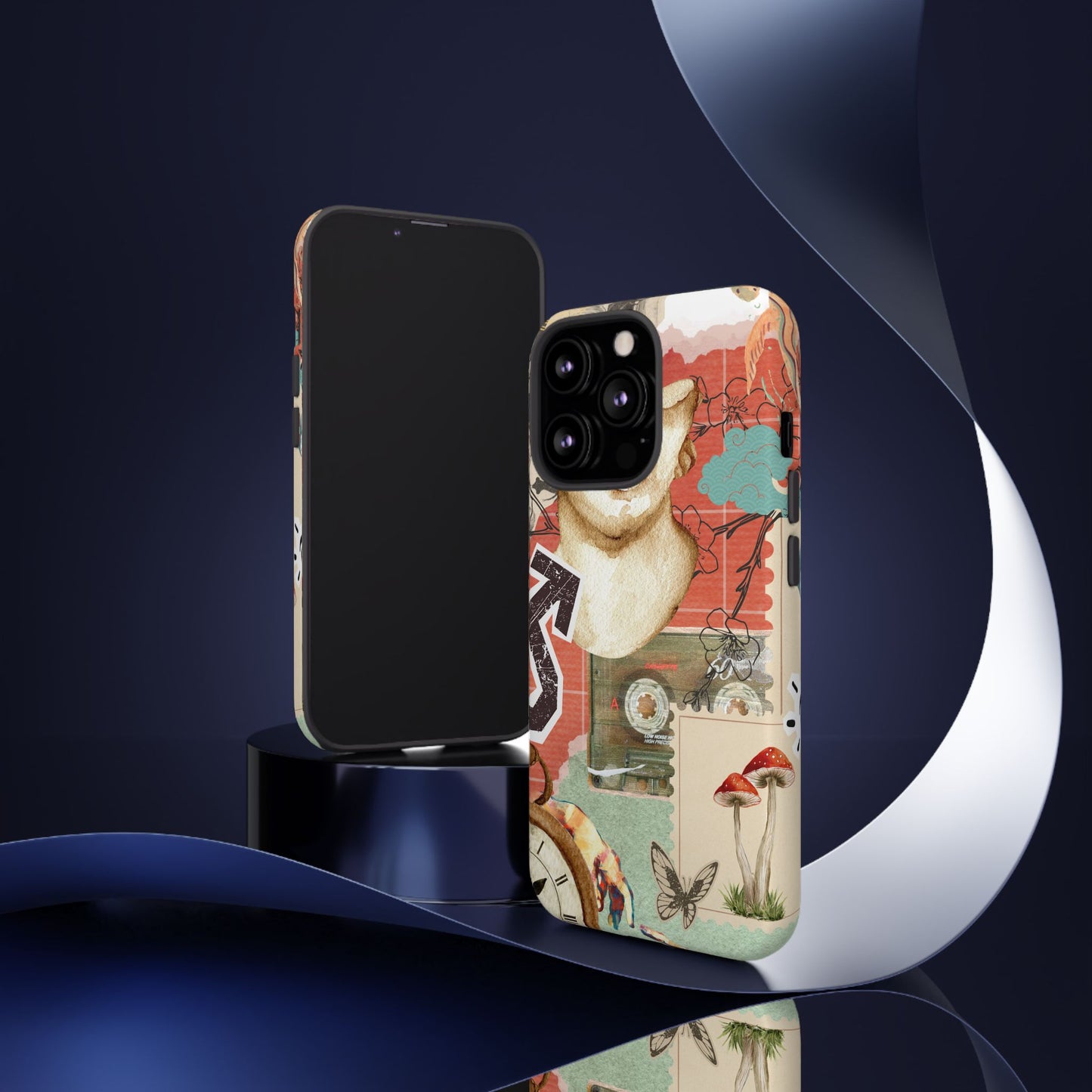 Artistic iPhone Case, Tough Cases with Vintage Design, Unique Phone Cover, Gift for Art Lovers, Protective Case for All Occasions, Vintage Collage Art