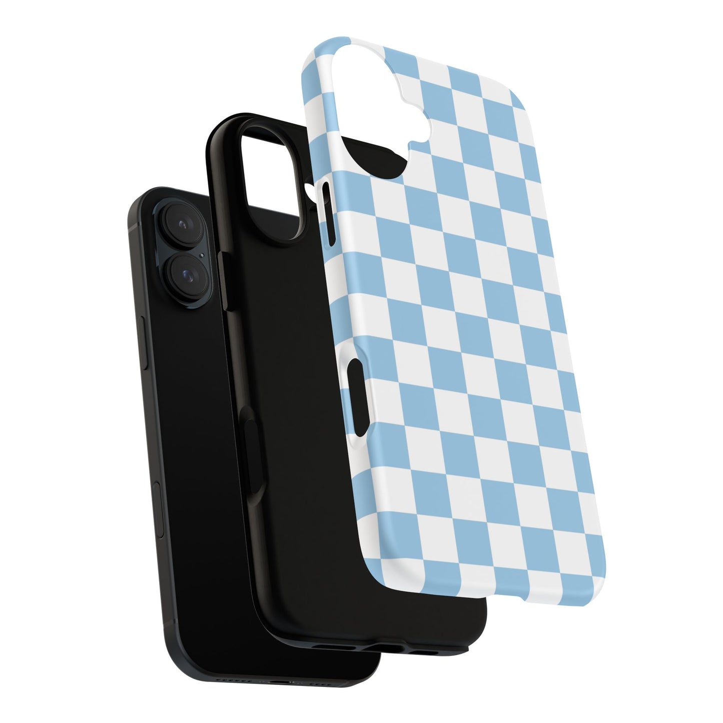 Blue Checkered Phone Case, Tough Phone Cover, Stylish Mobile Protector, Unique Gift for Him/Her, Trendy Accessories for Holidays