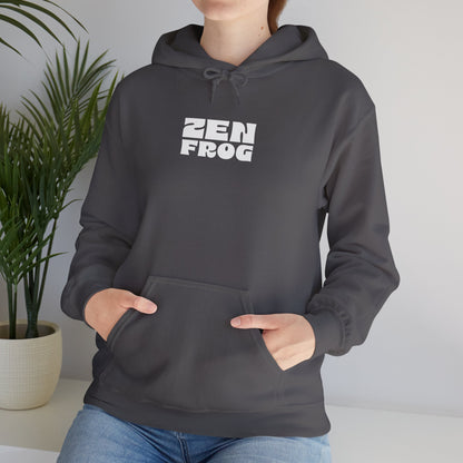 Zen Frog Octopus Unisex Heavy Blend Hooded Sweatshirt, Cozy Graphic Hoodie, Gift for Ocean Lovers, Unique Casual Wear, Relaxed Style