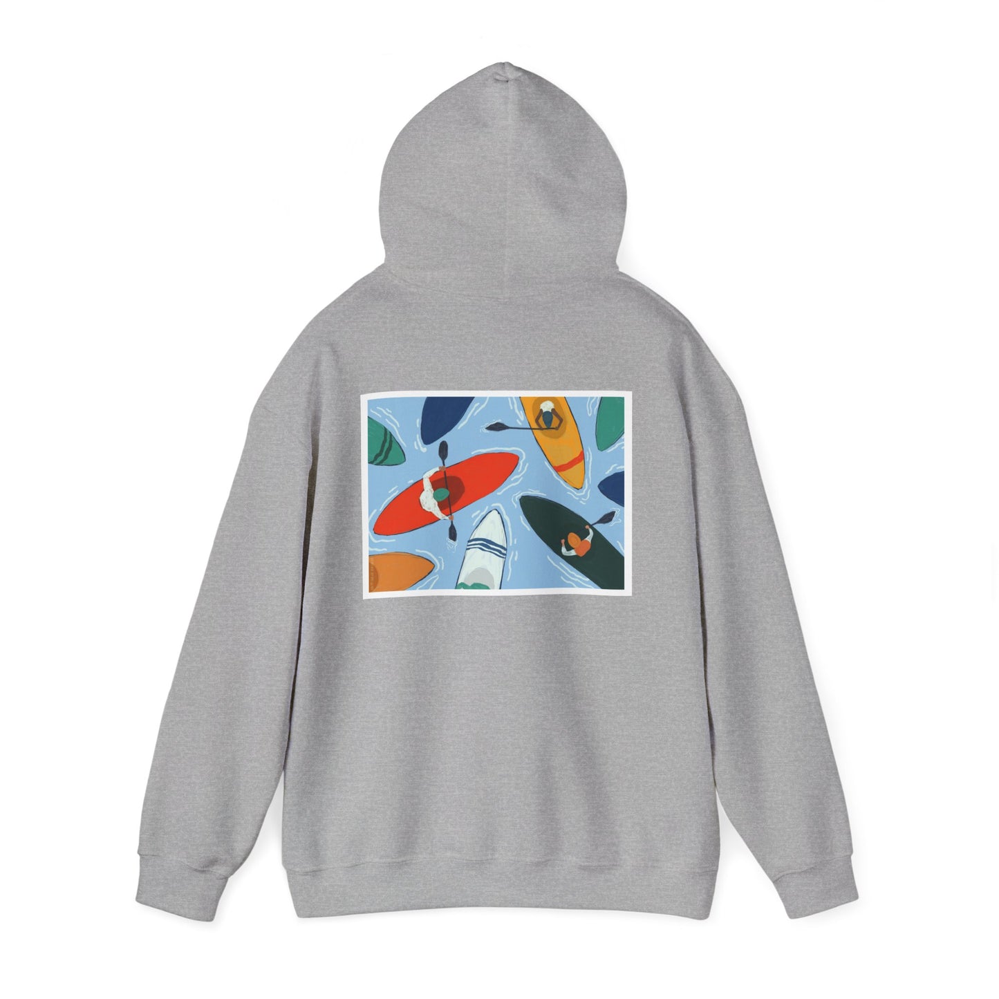 Serene Adventure Hoodie with Lotus Design, Eco-Friendly Sweatshirt for Outdoors, Yoga, Surfing, Beach Days, Mindfulness, Gift for Her, Gift for Him, Kayak Sweatshirt, Outdoor Designs