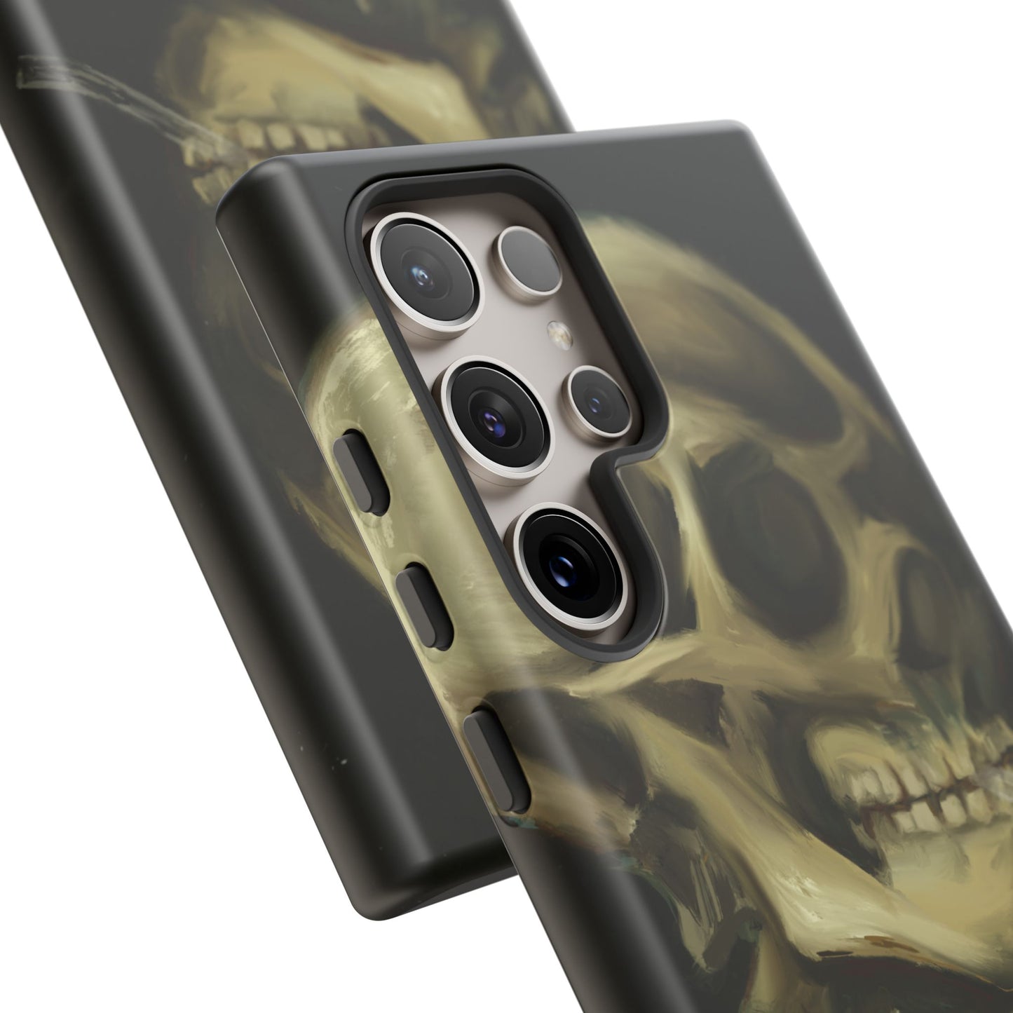Skull Phone Case - Tough Cases, Macabre Style, Unique Accessories, Perfect for Halloween, Gothic Decor, Edgy Gift Idea | Van Gogh Reimagined, Abstract Twist on  Van Gogh's Skeleton with Burning Cigarette