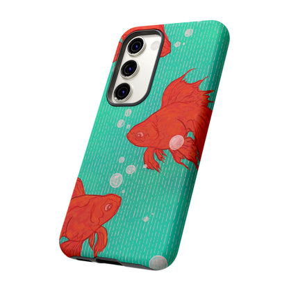 Vibrant Goldfish Phone Case, Colorful iPhone Cover, Ocean Vibe Accessory, Unique Gift for Fish Lovers, Cute Phone Cases