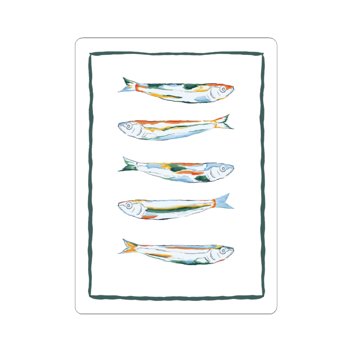 Artistic Fish Kiss-Cut Stickers, Ocean Decor, Laptop Stickers, Unique Gift, Aquatic Aesthetic, Watercolor Design, Cute Stickers, Fish Sticker, Quirky Fun Stickers