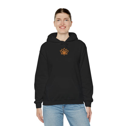 Serene Adventure Hoodie with Lotus Design, Eco-Friendly Sweatshirt for Outdoors, Yoga, Surfing, Beach Days, Mindfulness, Gift for Her, Gift for Him, Kayak Sweatshirt, Outdoor Designs