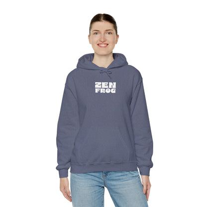 Zen Frog Octopus Unisex Heavy Blend Hooded Sweatshirt, Cozy Graphic Hoodie, Gift for Ocean Lovers, Unique Casual Wear, Relaxed Style
