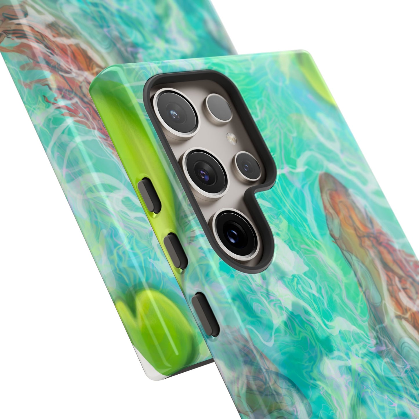Watercolor Phone Case, Nature Lover Gift, Tough Phone Cover, Phone Accessory, Unique Design for Spring/Summer, Lily Pad, Fish Pond