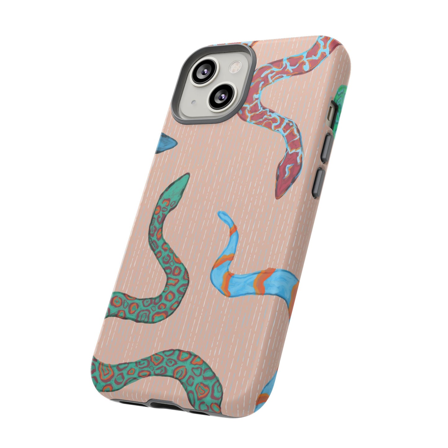Colorful Snake Phone Case, Tough Phone Case, Unique Phone Cover, Animal Print Case, Gifts for Her, Trendy Accessories