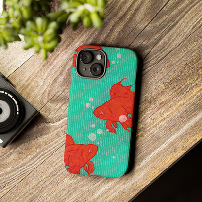 Vibrant Goldfish Phone Case, Colorful iPhone Cover, Ocean Vibe Accessory, Unique Gift for Fish Lovers, Cute Phone Cases