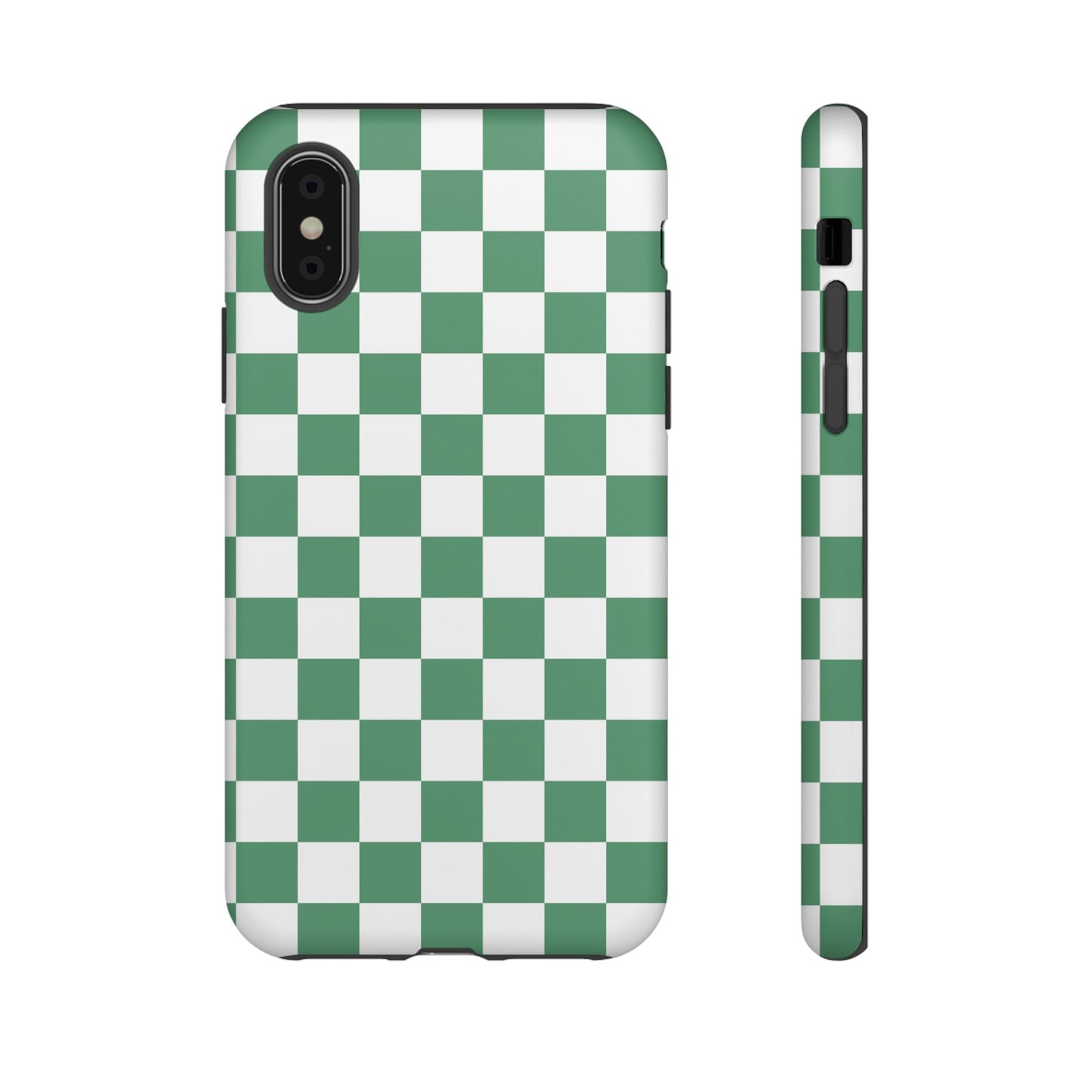 Stylish Phone Case - Green Checker Print, Trendy Phone Cover, Unique Gift, Modern Accessories, Eco-Friendly Case