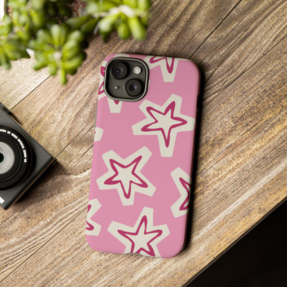 Starry Pink Phone Case | Tough Cases for Trendy Protection, Cute Gift, Fun Design, Holiday Match, Everyday Use