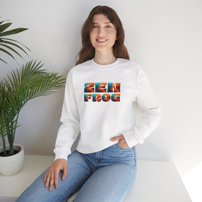 Zen Frog Crewneck Sweatshirt, Cozy Unisex Sweatshirt, Relaxed Fit Fashion, Perfect Gift for Friends, Everyday Style, Casual Wear, Simple Moon Design, Gift for Him, Gift for Her