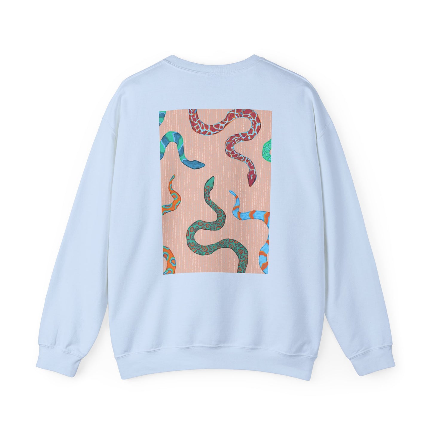 Funky Snake Unisex Crewneck Sweatshirt, Cozy Apparel, Unique Gift, Snake Art, Relaxed Style, Perfect for Casual Outings