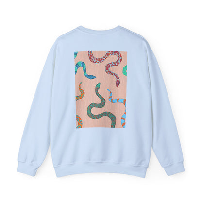Funky Snake Unisex Crewneck Sweatshirt, Cozy Apparel, Unique Gift, Snake Art, Relaxed Style, Perfect for Casual Outings