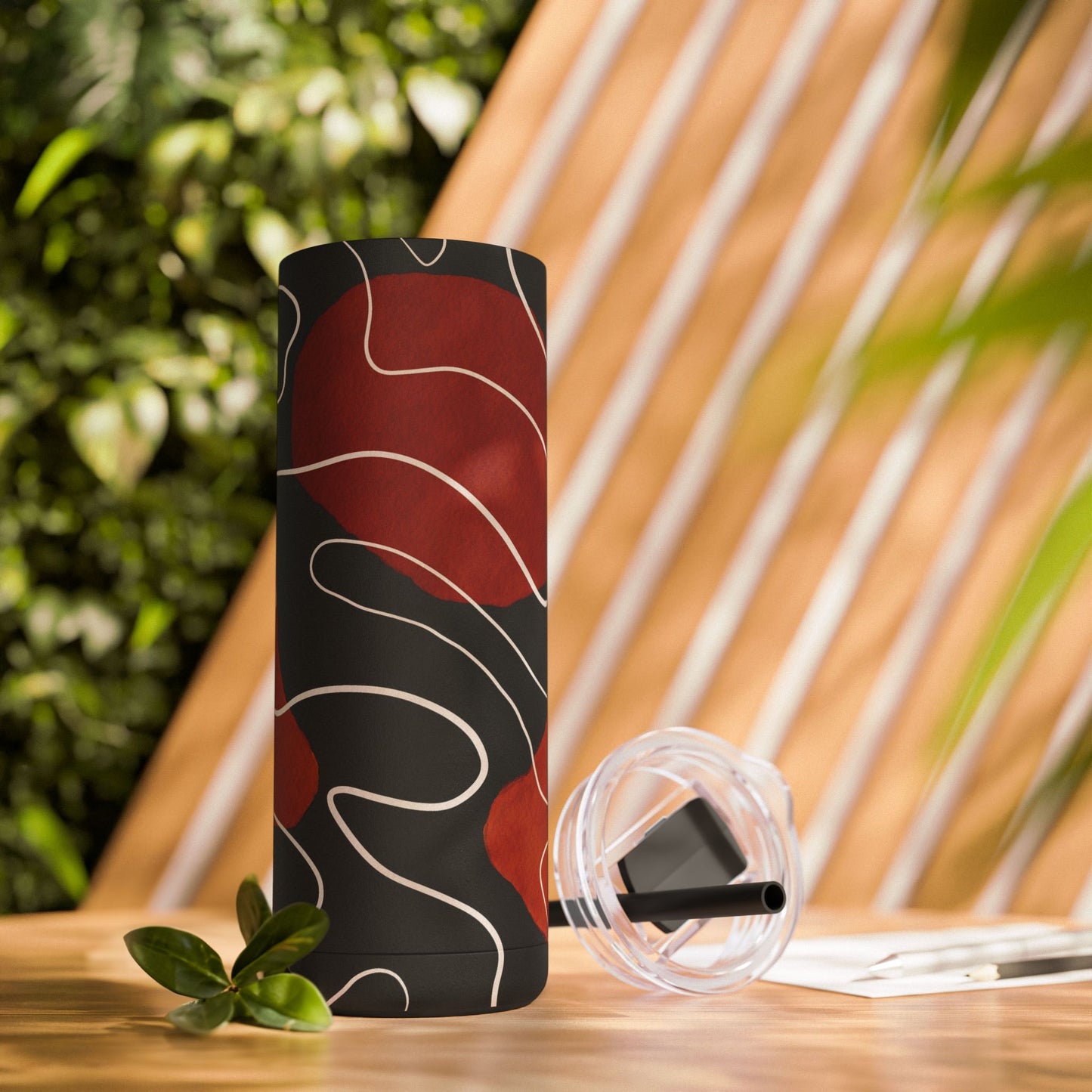 Stylish Matte Tumbler with Abstract Design, Perfect for Gifts, Travel, Coffee Lovers, Home Decor, and Reusable Drinkware