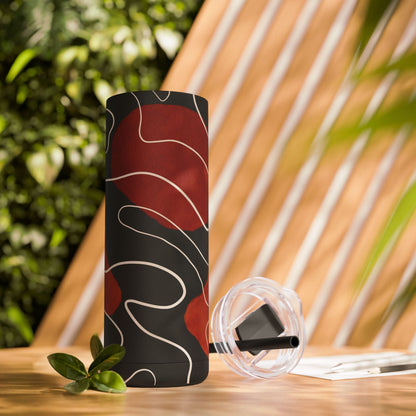 Stylish Matte Tumbler with Abstract Design, Perfect for Gifts, Travel, Coffee Lovers, Home Decor, and Reusable Drinkware
