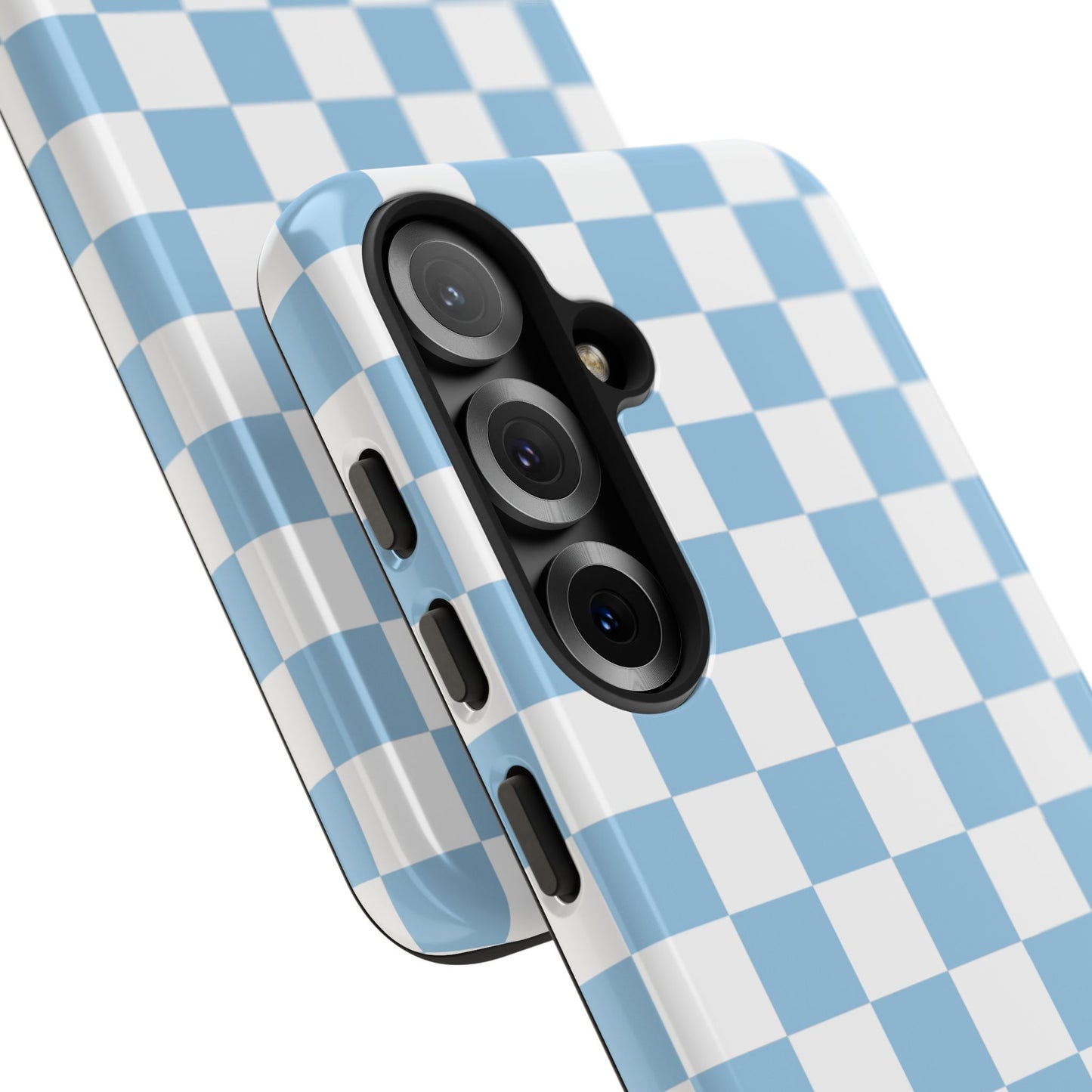 Blue Checkered Phone Case, Tough Phone Cover, Stylish Mobile Protector, Unique Gift for Him/Her, Trendy Accessories for Holidays