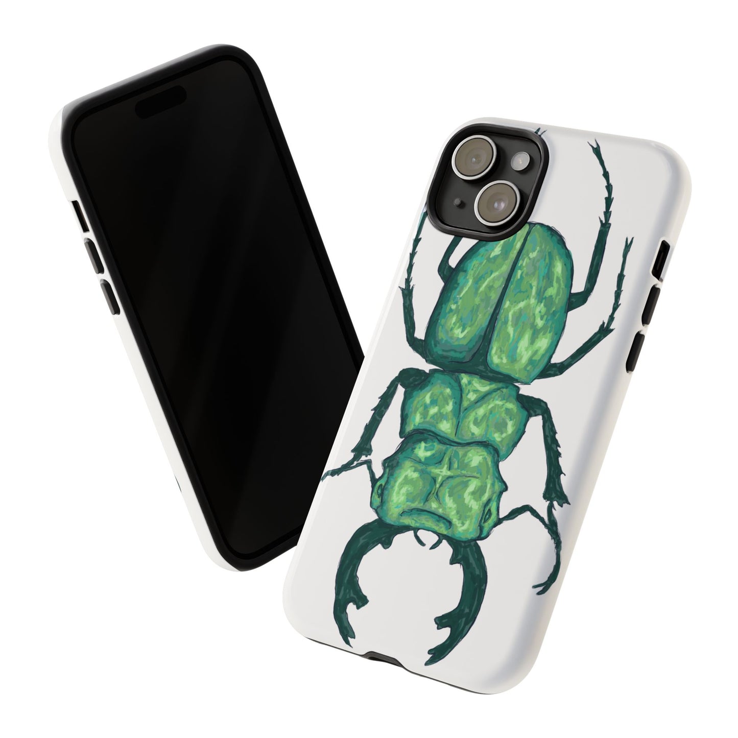 Green Beetle Phone Case - Tough Cases, Insect Lover Gift, Nature Lover Accessory, Unique Phone Cover, Eco-Friendly Design