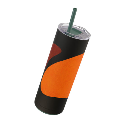 Modern Abstract Skinny Tumbler with Straws, Trendy Drinkware for Stylish Hydration, Ideal for Gifts, Home, and Parties