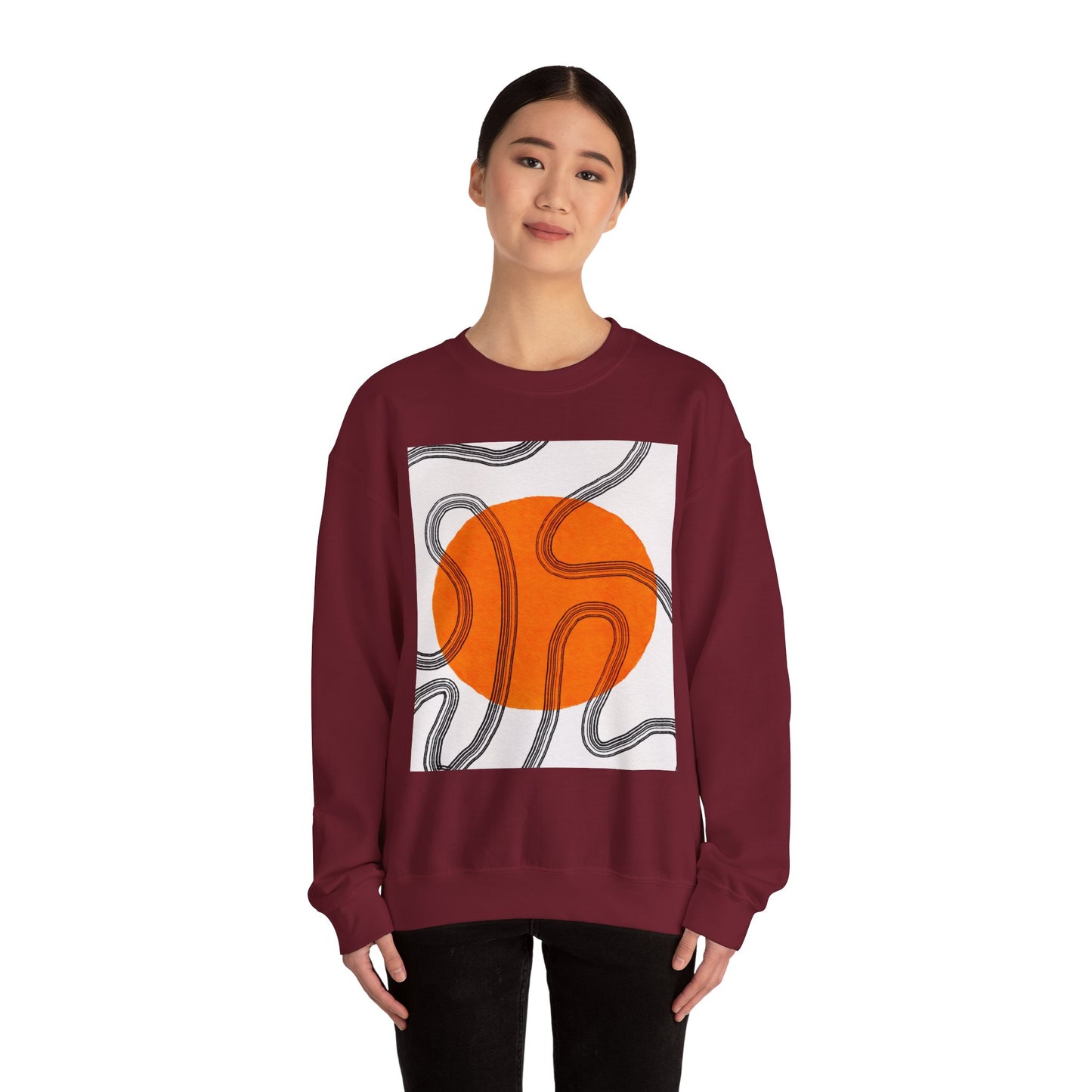 Retro Abstract Art Crewneck Sweatshirt, Cozy Graphic Pullover, Unisex Casualwear, Perfect Gift for Art Lovers, Fall Fashion Essential, Gift for Him, Gift for Her