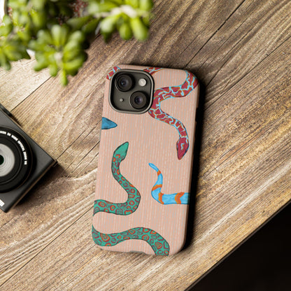 Colorful Snake Phone Case, Tough Phone Case, Unique Phone Cover, Animal Print Case, Gifts for Her, Trendy Accessories