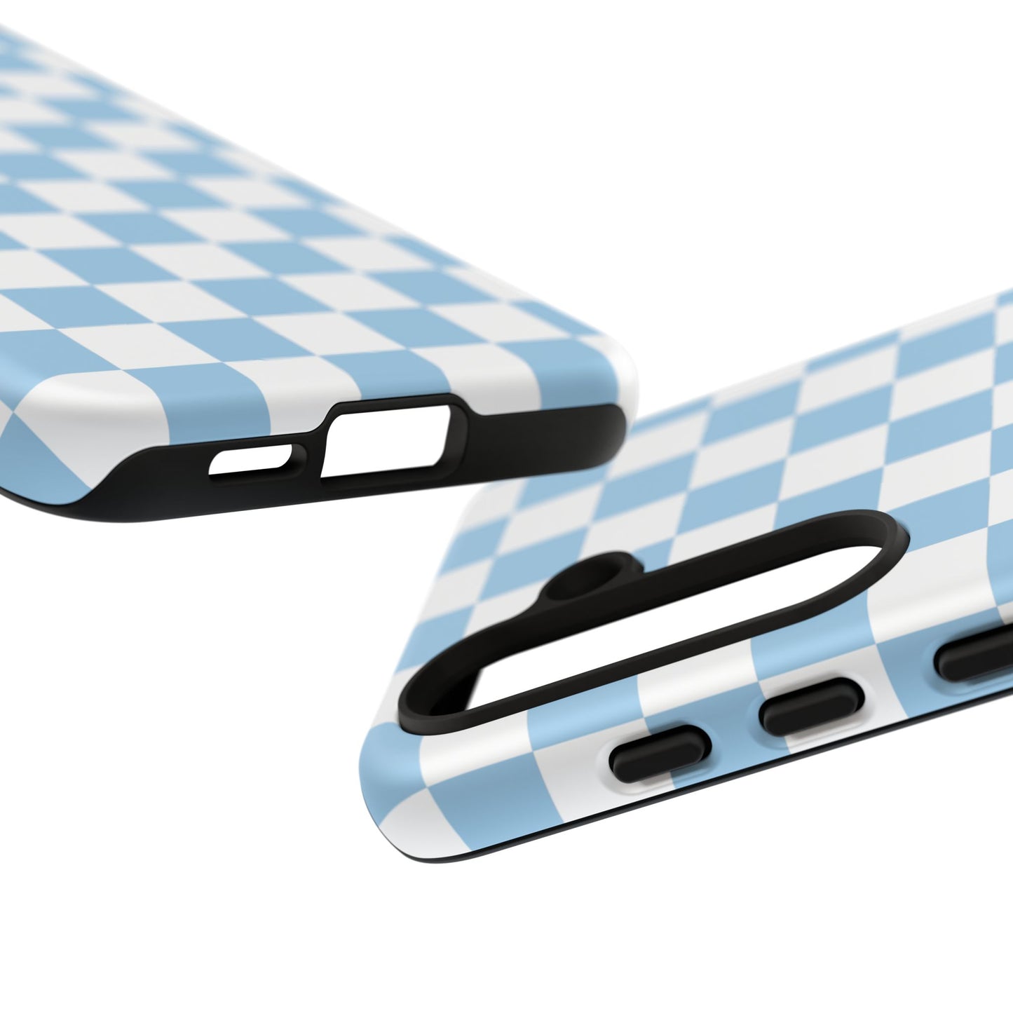 Blue Checkered Phone Case, Tough Phone Cover, Stylish Mobile Protector, Unique Gift for Him/Her, Trendy Accessories for Holidays