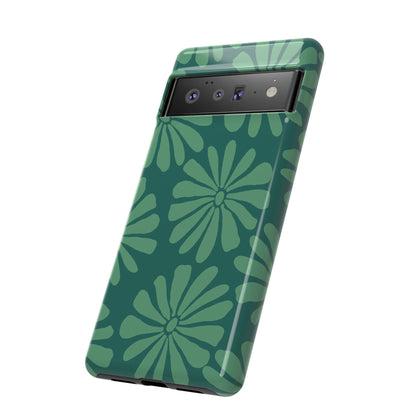 Stylish iPhone Case, Floral Phone Cover, Tough Phone Cases, Green Daisy Design, Unique Gift for Her, Spring Accessories
