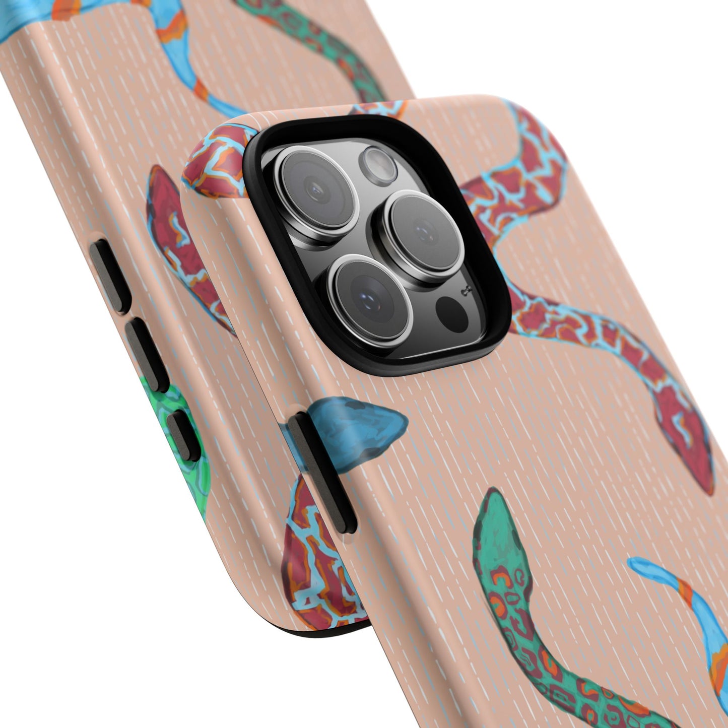 Colorful Snake Phone Case, Tough Phone Case, Unique Phone Cover, Animal Print Case, Gifts for Her, Trendy Accessories