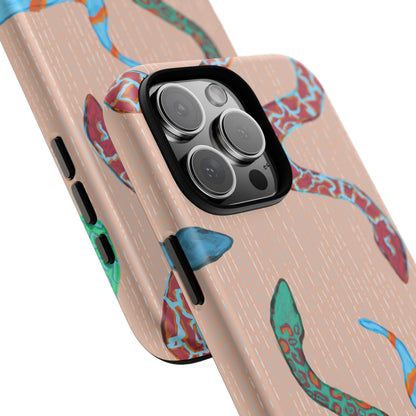 Colorful Snake Phone Case, Tough Phone Case, Unique Phone Cover, Animal Print Case, Gifts for Her, Trendy Accessories