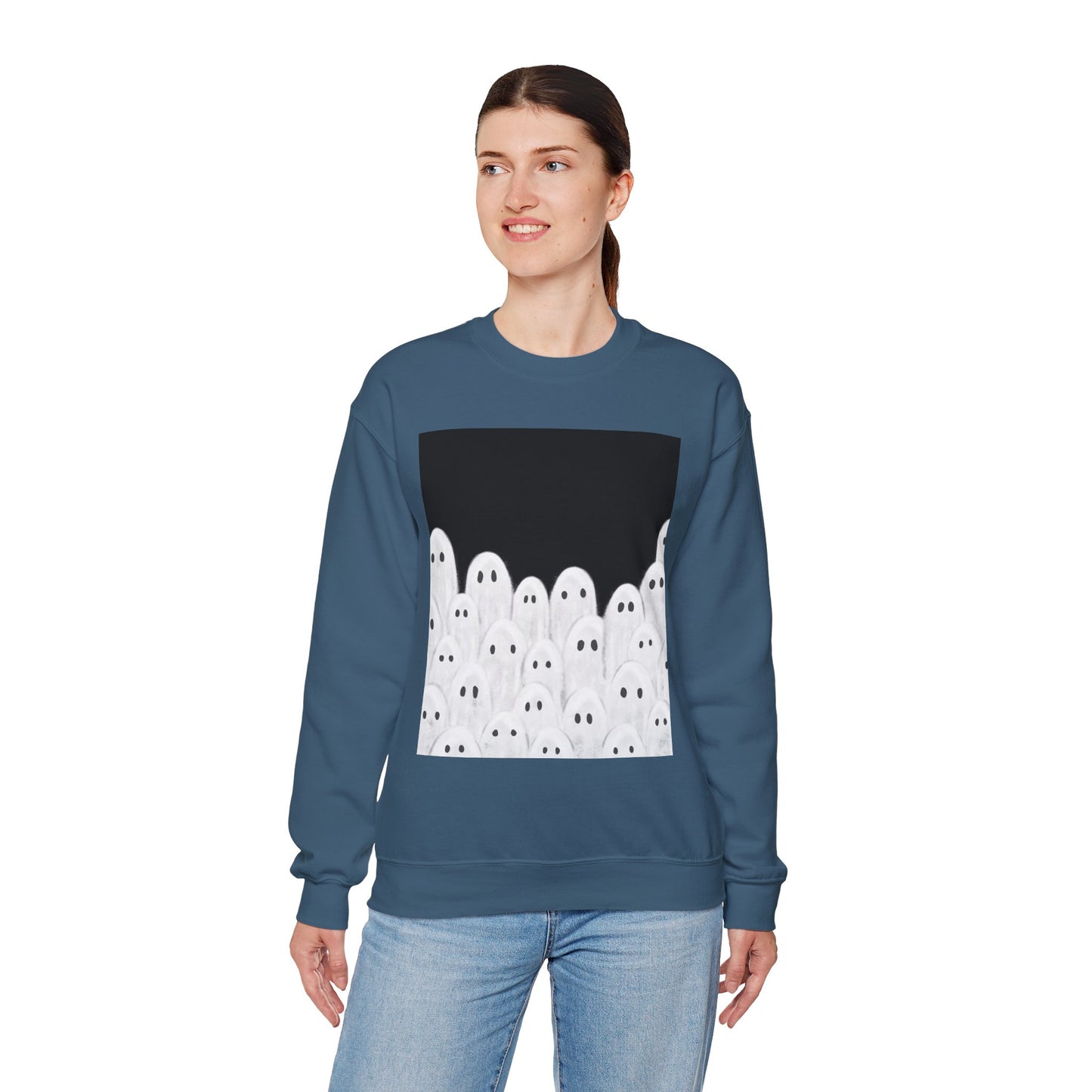 Painted Ghosts Crewneck | Cozy Sweatshirt, Perfect for Halloween, Fall, and Spooky Season