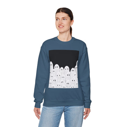 Painted Ghosts Crewneck | Cozy Sweatshirt, Perfect for Halloween, Fall, and Spooky Season