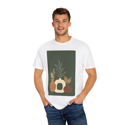Earthy Bohemian T-Shirt with Botanical Design, Casual Tee for Nature Lovers, Gift for Plant Enthusiasts, Eco-Friendly Fashion, Everyday Wear