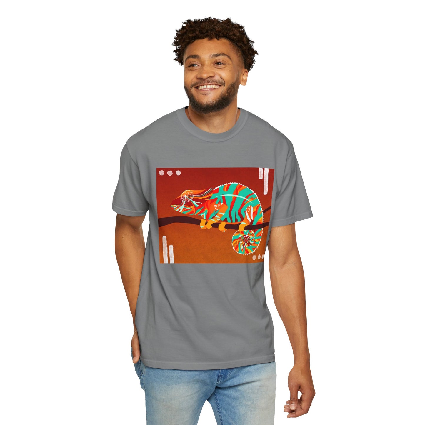 Vibrant Chameleon T-Shirt | Eco-friendly Fashion Tee, Unisex Graphic Tee, Animal Lover Shirt, Gift for Nature Enthusiasts