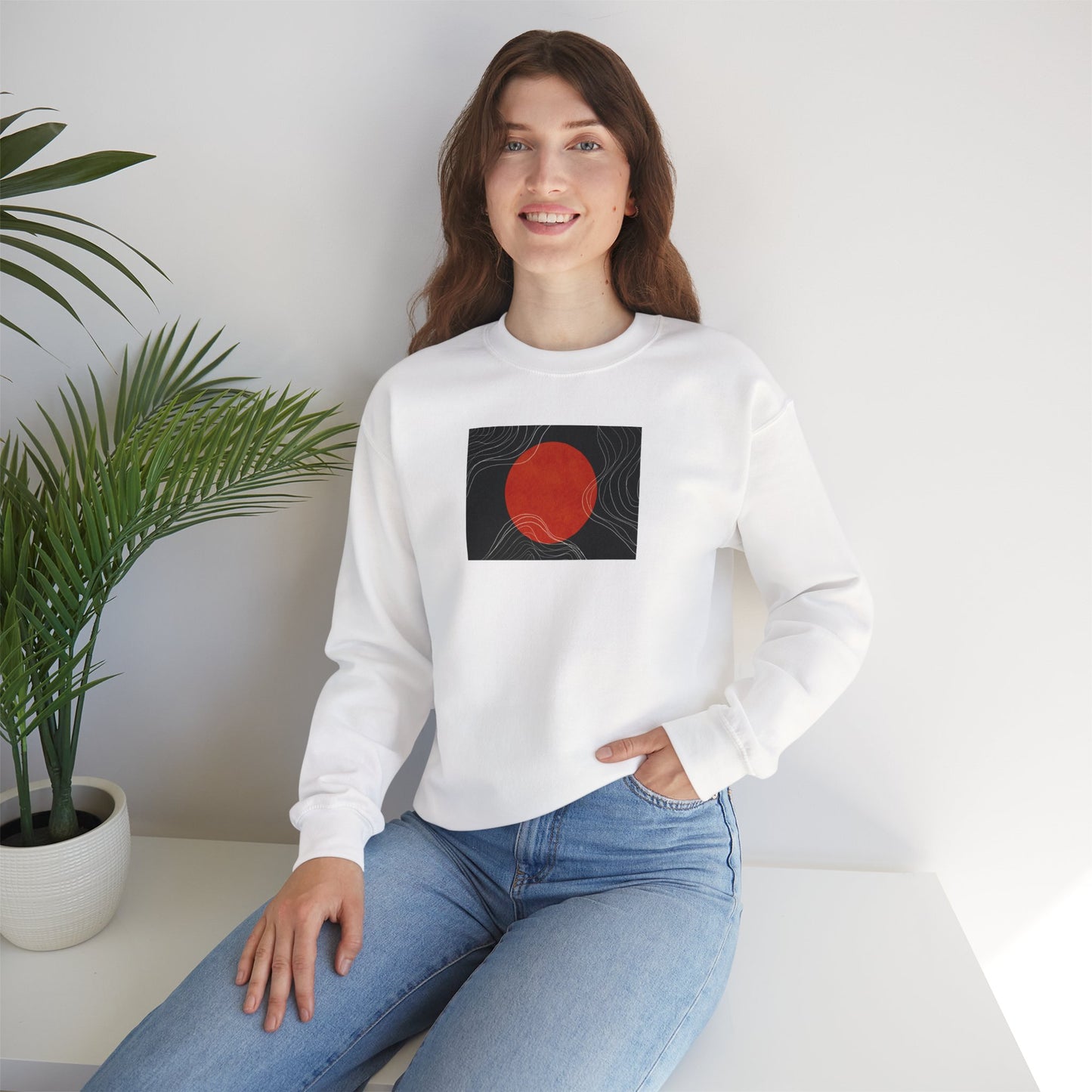 Minimalist Sunset Crewneck Sweatshirt, Cozy Unisex Sweater for Everyday Wear, Gift for Fall, Layering Essential