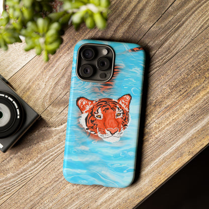 Vibrant Tiger Phone Case, Wildlife Lover Gift, Phone Accessories, Animal Print Case, Summer Vibe, Cool Phone Cover