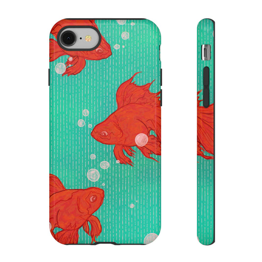 Vibrant Goldfish Phone Case, Colorful iPhone Cover, Ocean Vibe Accessory, Unique Gift for Fish Lovers, Cute Phone Cases