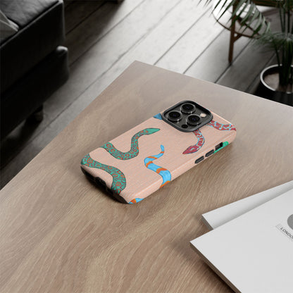 Colorful Snake Phone Case, Tough Phone Case, Unique Phone Cover, Animal Print Case, Gifts for Her, Trendy Accessories