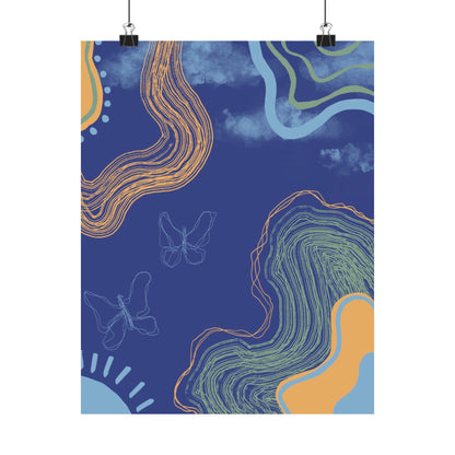 Artistic Butterfly Wall Poster, Abstract Home Decor, Bohemian Wall Art, Unique Gift, Colorful Room Accent, Modern Aesthetic Print