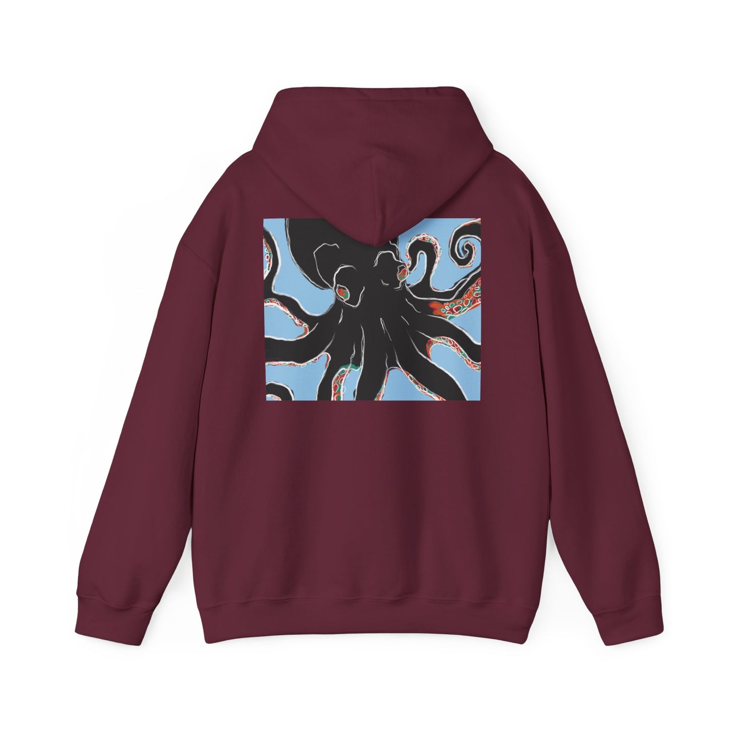 Zen Frog Octopus Unisex Heavy Blend Hooded Sweatshirt, Cozy Graphic Hoodie, Gift for Ocean Lovers, Unique Casual Wear, Relaxed Style