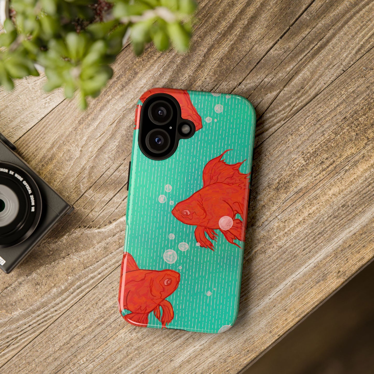 Vibrant Goldfish Phone Case, Colorful iPhone Cover, Ocean Vibe Accessory, Unique Gift for Fish Lovers, Cute Phone Cases