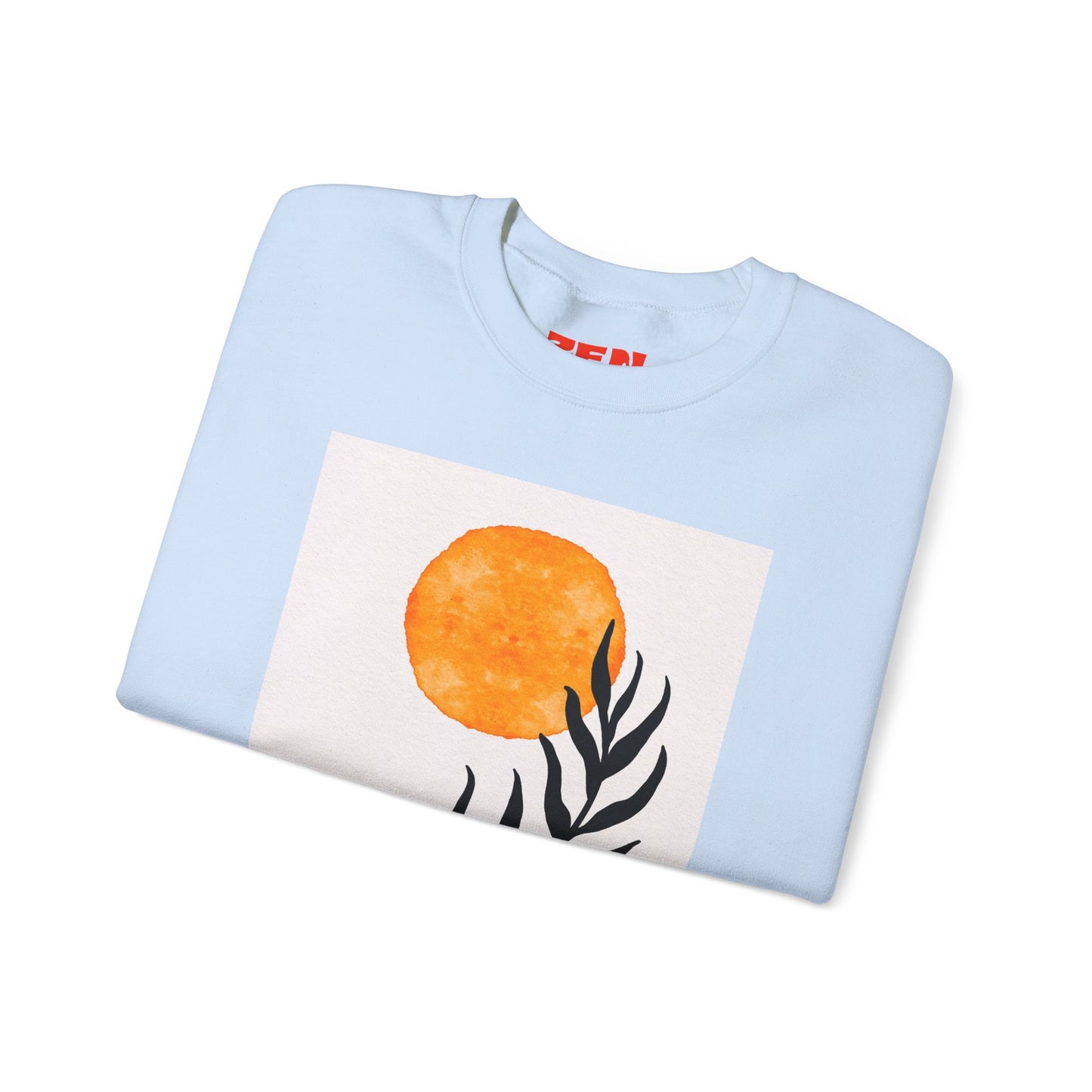 Bohemian Sun & Leaf Crewneck Sweatshirt, Cozy Unisex Sweatshirt, Nature-Inspired Apparel, Fall Fashion, Gift for Nature Lovers