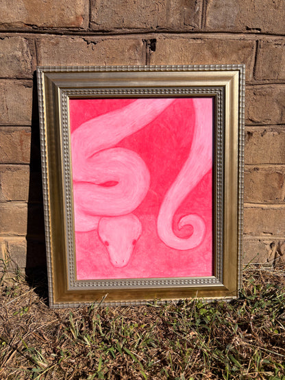 “Coiled in Rosé” — Original 11x14 Oil Pastel Artwork
