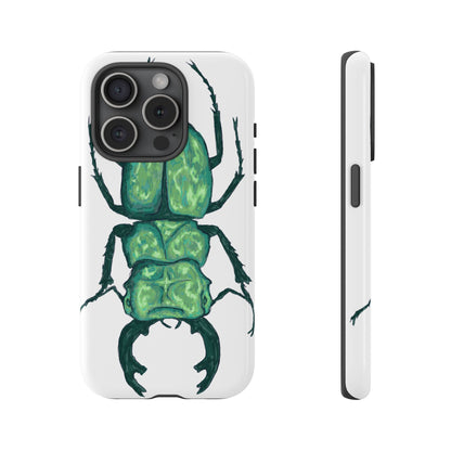 Green Beetle Phone Case - Tough Cases, Insect Lover Gift, Nature Lover Accessory, Unique Phone Cover, Eco-Friendly Design
